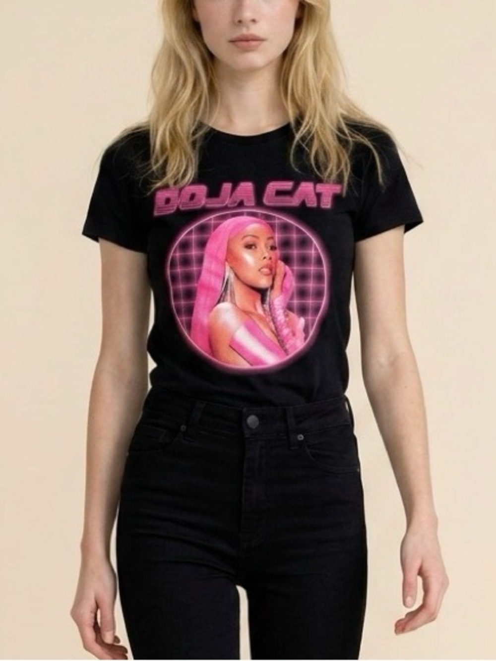 Doja Cat concert Tee with Pink Artwork